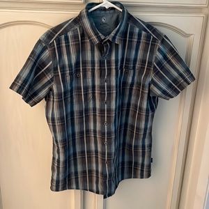 Mens KUHL Plaid Short Sleeve Shirt with pockets